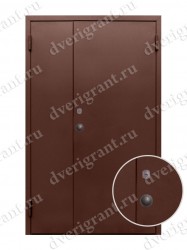 Входная металлическая двухстворчатая дверь - 10-020