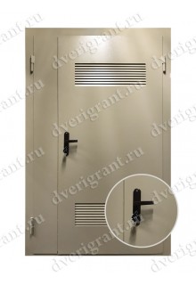Металлическая дверь с вентиляционной решеткой - 13-009